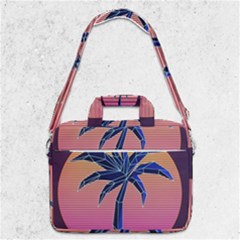 Abstract 3d Art Holiday Island Palm Tree Pink Purple Summer Sunset Water Macbook Pro 13  Shoulder Laptop Bag  by Cemarart