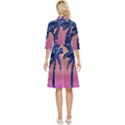 Abstract 3d Art Holiday Island Palm Tree Pink Purple Summer Sunset Water Classy Knee Length Dress View4