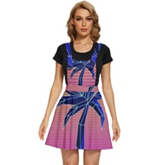 Abstract 3d Art Holiday Island Palm Tree Pink Purple Summer Sunset Water Apron Dress