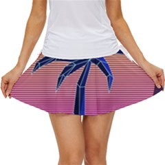 Abstract 3d Art Holiday Island Palm Tree Pink Purple Summer Sunset Water Women s Skort by Cemarart