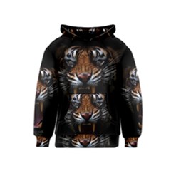 Tiger Angry Nima Face Wild Kids  Pullover Hoodie by Cemarart