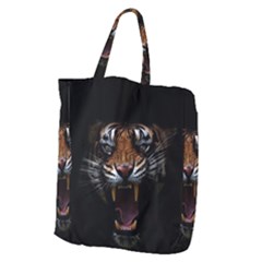 Tiger Angry Nima Face Wild Giant Grocery Tote by Cemarart