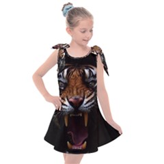 Tiger Angry Nima Face Wild Kids  Tie Up Tunic Dress