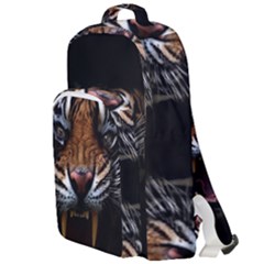 Tiger Angry Nima Face Wild Double Compartment Backpack by Cemarart