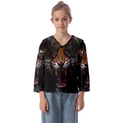 Tiger Angry Nima Face Wild Kids  Sailor Shirt