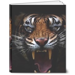 Tiger Angry Nima Face Wild 8  X 10  Hardcover Notebook by Cemarart