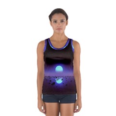 Sunset Colorful Nature Night Purple Star Sport Tank Top  by Cemarart