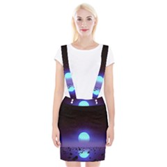 Sunset Colorful Nature Night Purple Star Braces Suspender Skirt by Cemarart