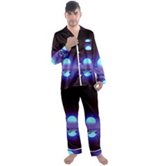 Sunset Colorful Nature Night Purple Star Men s Long Sleeve Satin Pajamas Set by Cemarart