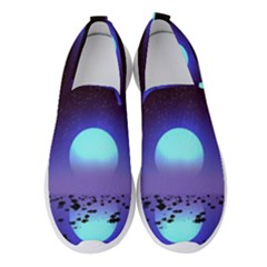 Sunset Colorful Nature Night Purple Star Women s Slip On Sneakers by Cemarart