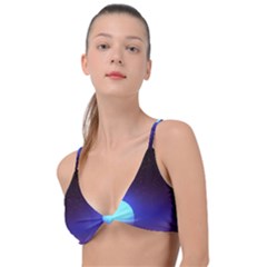 Sunset Colorful Nature Night Purple Star Knot Up Bikini Top by Cemarart