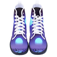 Sunset Colorful Nature Night Purple Star Women s High-top Canvas Sneakers by Cemarart