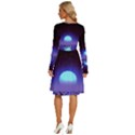 Sunset Colorful Nature Night Purple Star Long Sleeve Dress With Pocket View4