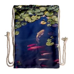 Koi Fish Carp Drawstring Bag (large) by Cemarart