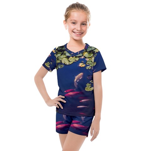 Koi Fish Carp Kids  Mesh T-shirt And Shorts Set by Cemarart