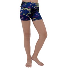 Koi Fish Carp Kids  Lightweight Velour Yoga Shorts by Cemarart