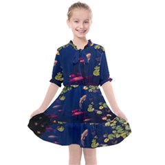 Koi Fish Carp Kids  All Frills Chiffon Dress by Cemarart