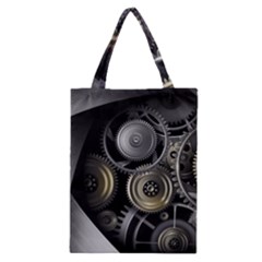 Abstract Style Gears Gold Silver Classic Tote Bag by Cemarart