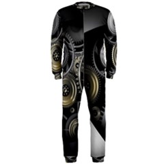 Abstract Style Gears Gold Silver Onepiece Jumpsuit (men) by Cemarart