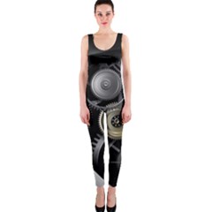 Abstract Style Gears Gold Silver One Piece Catsuit by Cemarart