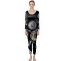 Abstract Style Gears Gold Silver Long Sleeve Catsuit View1