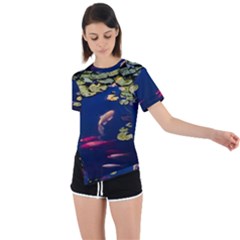 Koi Fish Carp Asymmetrical Short Sleeve Sports T-shirt by Cemarart