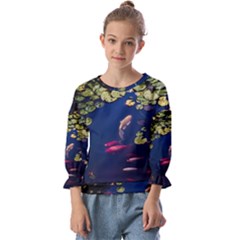 Koi Fish Carp Kids  Cuff Sleeve Top