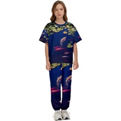 Koi Fish Carp Kids  T-shirt And Pants Sports Set by Cemarart