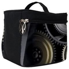 Abstract Style Gears Gold Silver Make Up Travel Bag (big) by Cemarart