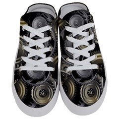 Abstract Style Gears Gold Silver Half Slippers by Cemarart