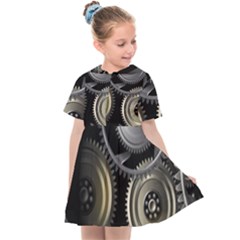 Abstract Style Gears Gold Silver Kids  Sailor Dress by Cemarart