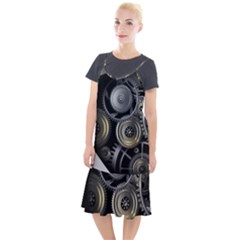 Abstract Style Gears Gold Silver Camis Fishtail Dress by Cemarart