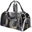 Abstract Style Gears Gold Silver Burner Gym Duffel Bag View1