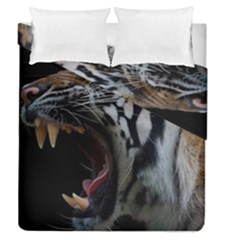 Angry Tiger Roar Duvet Cover Double Side (queen Size) by Cemarart