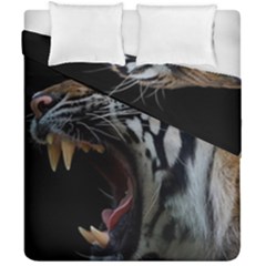 Angry Tiger Roar Duvet Cover Double Side (california King Size) by Cemarart