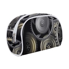 Abstract Style Gears Gold Silver Make Up Case (small) by Cemarart