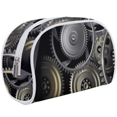 Abstract Style Gears Gold Silver Make Up Case (large) by Cemarart