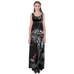 Angry Tiger Roar Empire Waist Maxi Dress by Cemarart