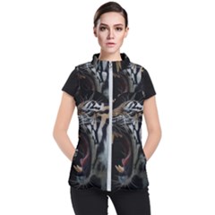 Angry Tiger Roar Women s Puffer Vest by Cemarart