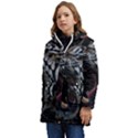 Angry Tiger Roar Kids  Hooded Longline Puffer Jacket View3