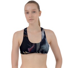 Angry Tiger Roar Criss Cross Racerback Sports Bra by Cemarart