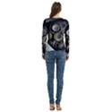 Abstract Style Gears Gold Silver Women s Cut Out Long Sleeve T-Shirt View4