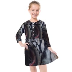 Angry Tiger Roar Kids  Quarter Sleeve Shirt Dress by Cemarart