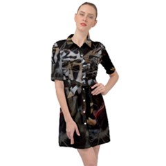 Angry Tiger Roar Belted Shirt Dress by Cemarart