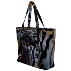 Angry Tiger Roar Zip Up Canvas Bag by Cemarart