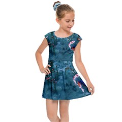 Fish Koi Carp Kids  Cap Sleeve Dress by Cemarart