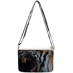 Angry Tiger Roar Double Gusset Crossbody Bag by Cemarart