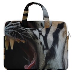 Angry Tiger Roar Macbook Pro 13  Double Pocket Laptop Bag by Cemarart