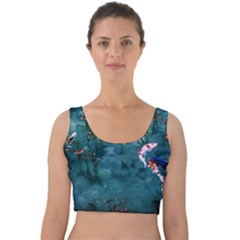 Fish Koi Carp Velvet Crop Top by Cemarart