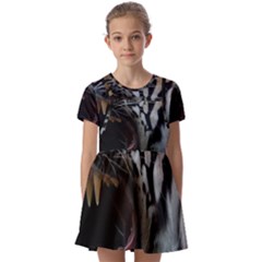 Angry Tiger Roar Kids  Short Sleeve Pinafore Style Dress by Cemarart